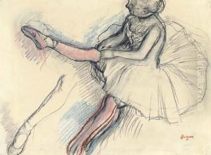 Danseuse Rajustant Son Collant by Edgar Degas