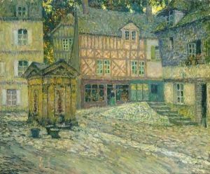 La Place Du Puits, Honfleur by Henri Eugene Augustin Le Sidaner