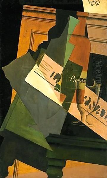 Bouteille, Verre Et Journal - view 1