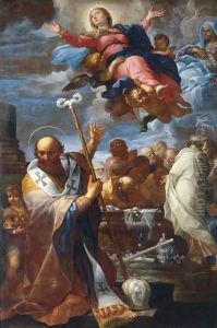 The Assumption Of The Virgin With Saints Nicholas Of Myra And Anne by Giovanni Battista Lenardi