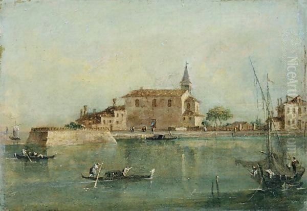 Capriccio With Buildings, A Fishing Boat And Gondolas In The Foreground - view 1