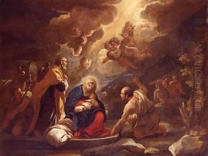 Rest On The Flight Into Egypt by Luca Giordano