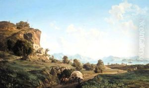 Mountain Landscape by Ludwig Franz Karl Bohnstedt