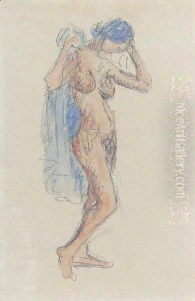 Nude Model With Drapery - view 1