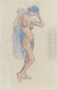 Nude Model With Drapery by Maurice Brazil Prendergast