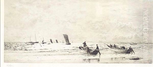 Cobles At Newbiggin, Northumberland - view 1