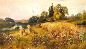 Harvest Scene, Near Arundel by John Horace Hooper