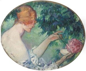 Study For Femme Au Parfume by Pierre Amede Marcel-Beronneau