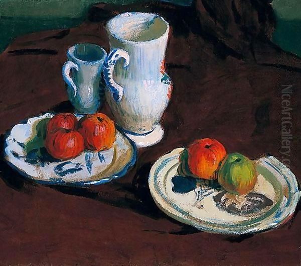 Nature Morte Aux Pommes Et Aux Pots Bretons - view 1