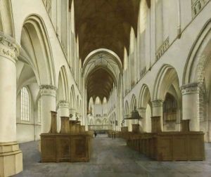 Haarlem The Interior Of The St. Bavo by Isaak Nickelen