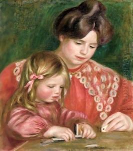 Gabrielle Et Coco Jouant Aux Dominos by Pierre Auguste Renoir