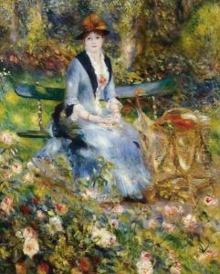 Dans Les Roses (Madame Leon Clapisson) by Pierre Auguste Renoir