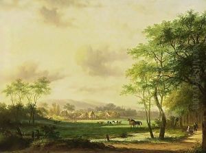 Travellers In A Wooded Summer Landscape
