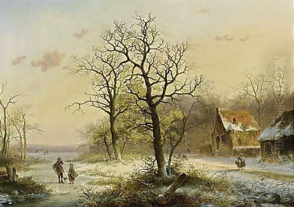 Conversing Figures On A Frozen Ditch - view 1