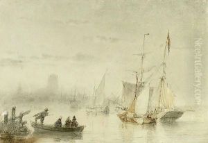 Ships On The Merwede Near Dordrecht