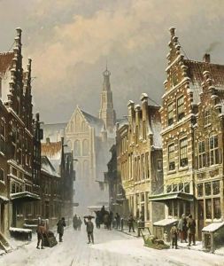 A Snowy View Of The Smedestraat, Haarlem