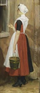 An Amsterdam Orphan Girl By A Window by Nicolaas Van Der Waay