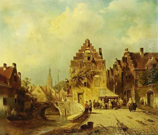 Villagers In The Streets Of A Dutch Town - view 1