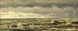 A Rowing Boat On A Choppy Sea
