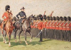 Lord Roberts Inspecting The Troops by William Barnes Wollen