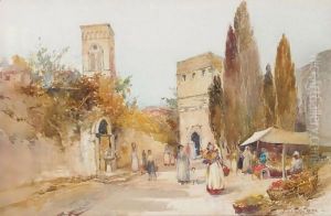 Market Scene, Italy by Archibald Kay