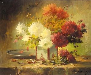 Vase Of Peonies by Eugene Henri Cauchois
