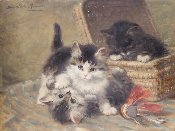 Three Kittens Playing, An Oil Sketch - view 1