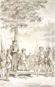 A Group Of Dissenters In Norfolk During Robert Kett's Rebellion Of 1549 by Samuel Wale