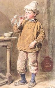 A Boy Blowing Bubbles by William Henry Hunt