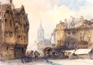 A Continental Market Place by William Callow