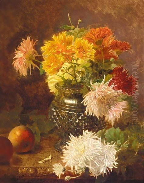 Chrysanthemums And Apples - view 1