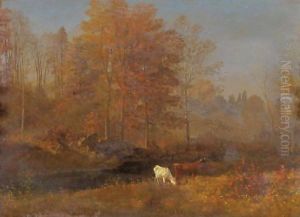 Landscape With Cows by Albert Bierstadt