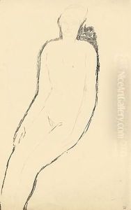 Nu Assis, De Trois-Quarts, Bras Le Long Du Corps by Amedeo Modigliani