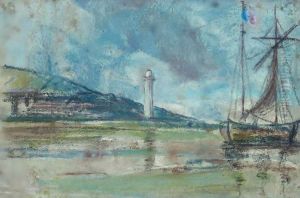 Le Phare A Honfleur by Eugene Boudin