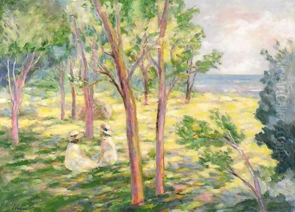 Deux Fillettes Dans Un Paysage - view 1