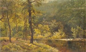 River scene by Alfred de Breanski