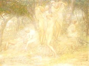 The bathers by Charles Albert Pesnelle