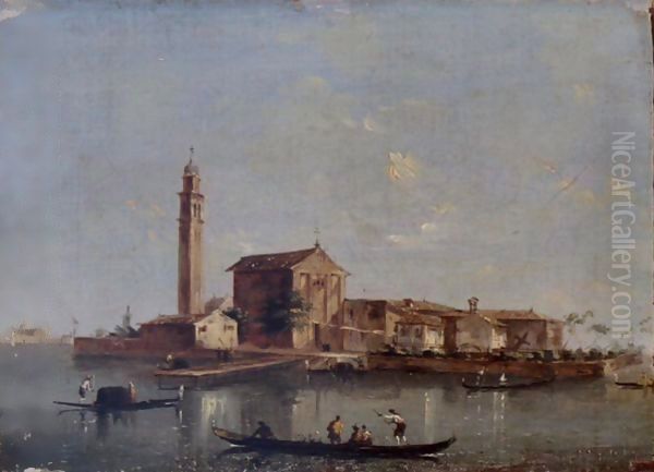 A View Of The Island Of San Giorgio In Alga, Venice, With Gondolas In The Foreground - view 1
