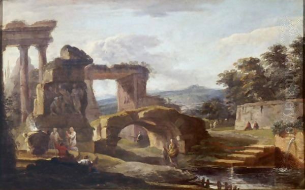 Landscape With Antique Ruins By A River - view 1