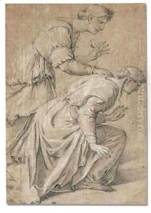 Study of two women by Eustache Le Sueur