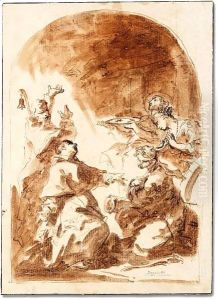 Design for an altarpiece with St. Anthony abbot by Giovanni Antonio Guardi