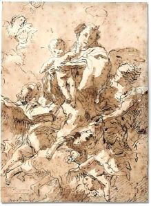 St. Anthony of Padua with the Christ child in glory with angels by Giovanni Domenico Tiepolo