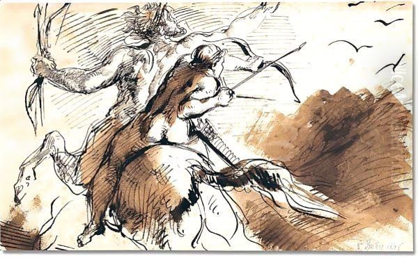 Study for 'the education of Achilles' - view 1