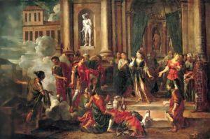 Dido And Aeneas In The Temple by Johann Heiss