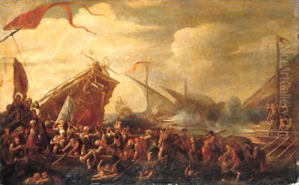 A Naval Battle Between Turks And Christians - view 1