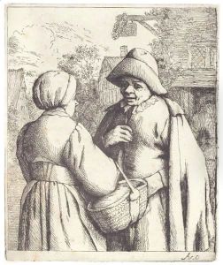 Man And Woman Conversing by Adriaen Jansz. Van Ostade