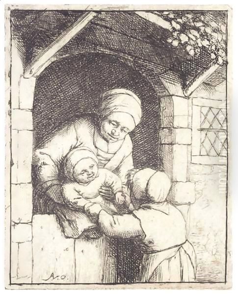 Mother With Two Children - view 1