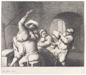The Peasants' Quarrel by Adriaen Jansz. Van Ostade