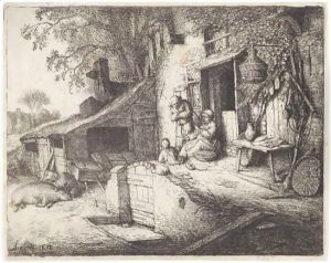 The Woman Spinning by Adriaen Jansz. Van Ostade