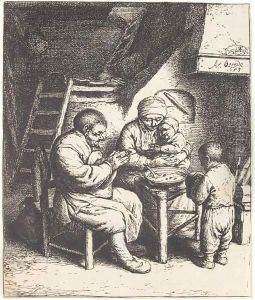 Saying Grace by Adriaen Jansz. Van Ostade